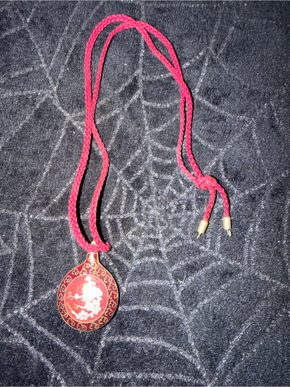 Source Unknown Red Enamel Dragon Pendant Necklace